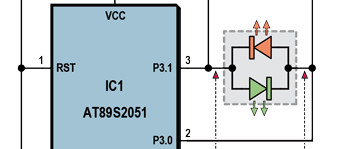 AVR en 8051 sturen 2-kleuren LED’s