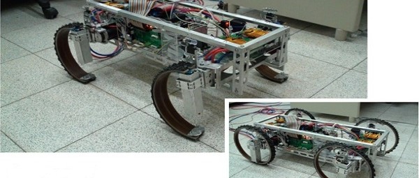 Robot met wielen die in benen kunnen veranderen