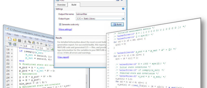 Automatische C-codegeneratie vanuit MATLAB-taal