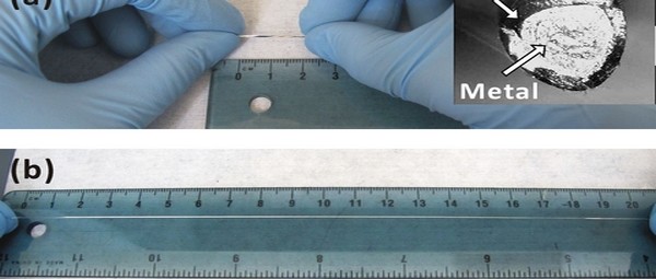 Rekbaar metaaldraad wordt acht keer langer