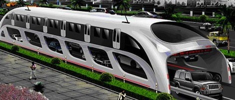 Traffic-Straddling Highway Bus With A Twist