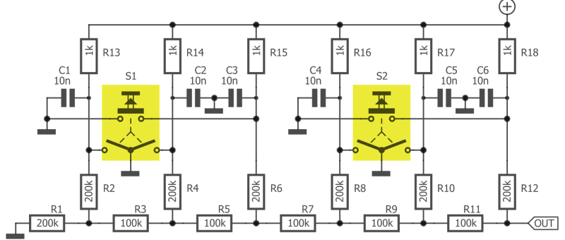 Twee draai-encoders op één analoge ingang