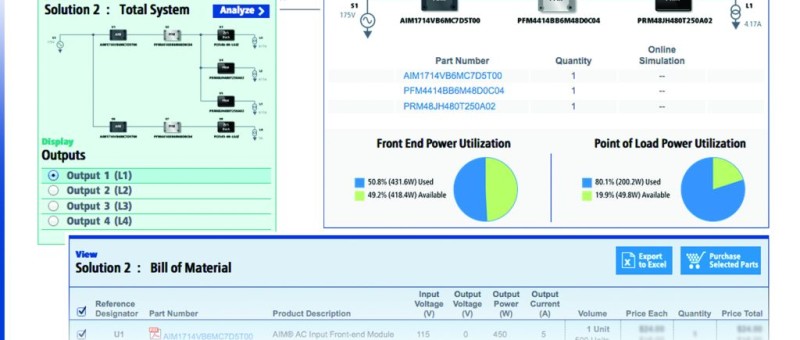 Power System Designer van Vicor helpt bij het configureren van modulaire systemen