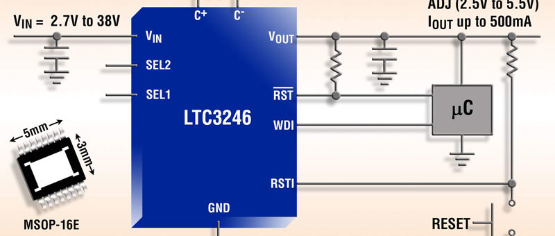 Buck/boost-ladingspomp met watchdog- en reset-timer