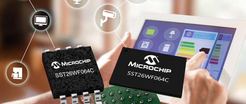 Laagspannings 64 megabit serieel viervoudig I/O SuperFlash geheugen van Microchip verlaagt het stroomverbruik van batterijgevoede apparaten