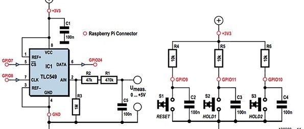 Raspberry-Pi-voltmeter - Met kleurendisplay