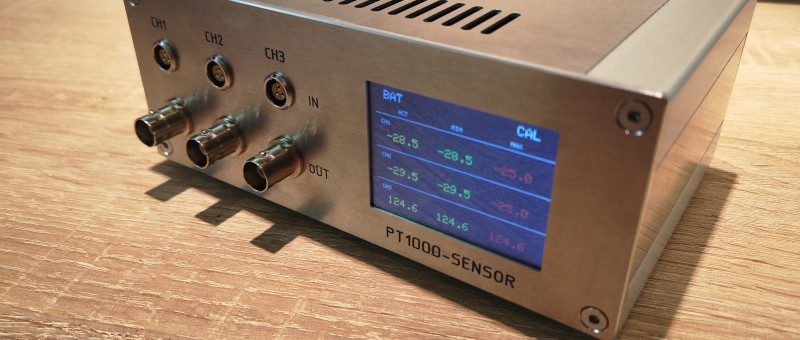 Self-Calibrating 3-Channel Temperature Measuring Device with PT1000 Sensors