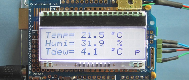 Measuring dew point, temperature and humidity with ENS210 and Arduino Uno