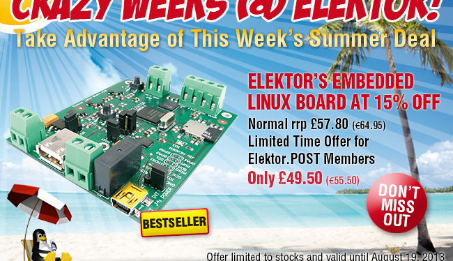 Crazy Summer Deal: Elektor’s Embedded Linux Board at 15% Off