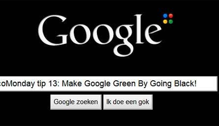 #EcoMonday tip 13: Make Google Green By Going Black!