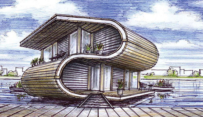 Delft student builds a floating home