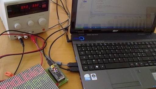 Easy scrolling LED message board with mbed