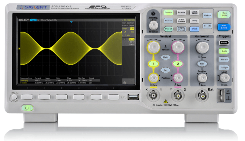 The SDS1000X-E employs a 256-level intensity grading display function and a colour temperature display mode not found in other models in this class. Image: Siglent