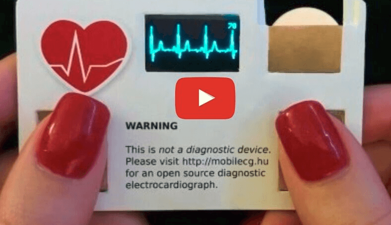 An Electrocardiograph in a business card