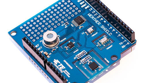 MEAS: all weather sensors on one Arduino shield. Image  credit: Mouser.