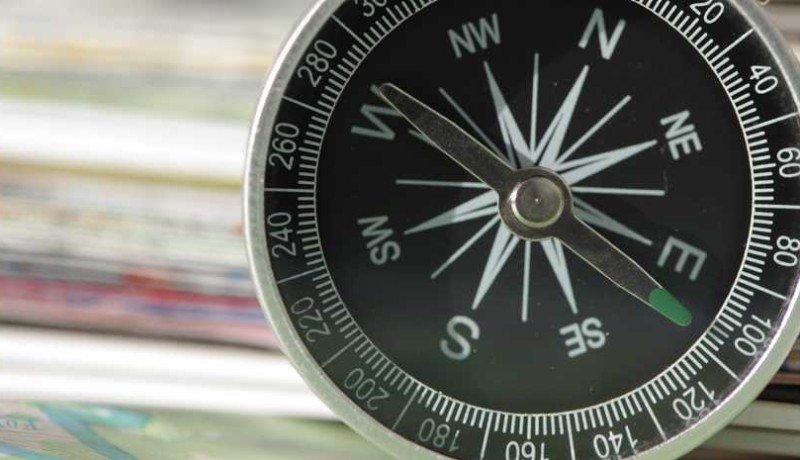 Compass Points Towards the West