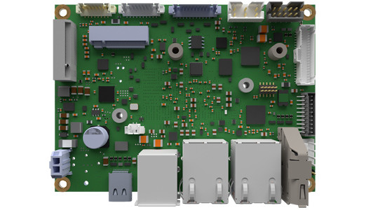 The Pico-ITX board offers a wide choice of interfaces despite its small 2.5-inch form factor.