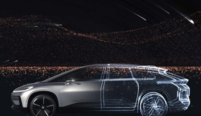 FF91: Fahrender Prototyp eines extremen Elektroautos von Faraday Future