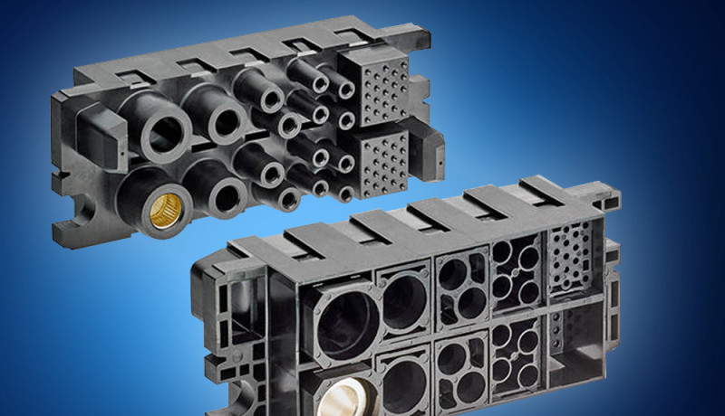 The new TE Connectivity's modular high-power FORGE drawer connectors available from Mouser.