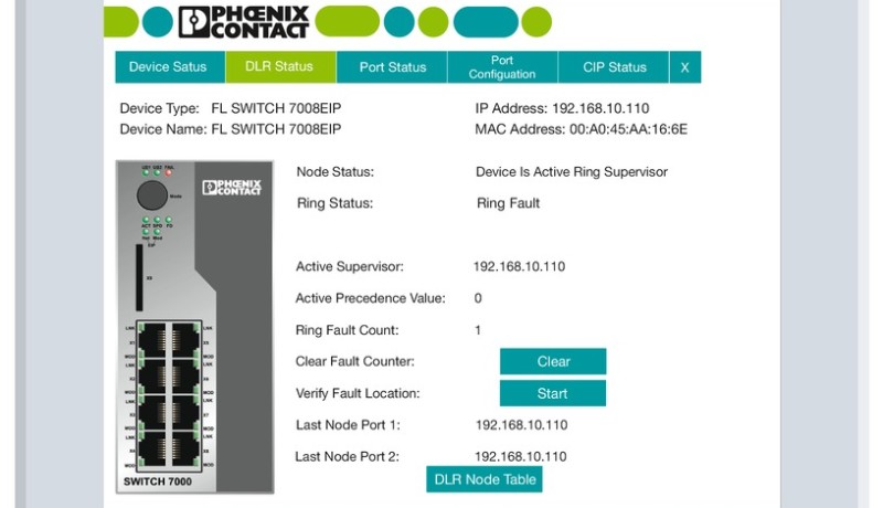 Faceplate-Visualisierung für einfache Switch-Diagose