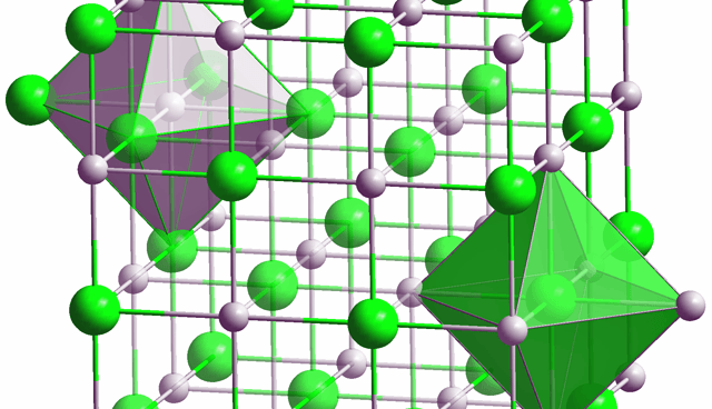 Kristallstruktur von Tantalcarbid. Bild: Solid State / Wikipedia