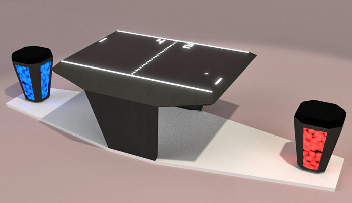 LED-Sitzhocker steuert Ping-Pong. Bild: Fraunhofer IAO