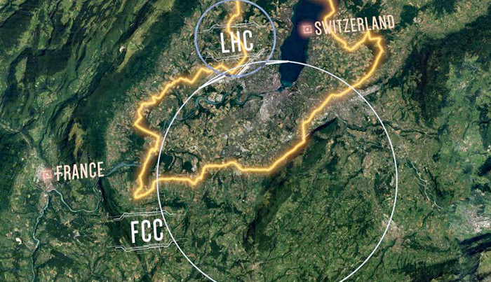 Der geplante FCC schneidet den LHC: Bild CERN.