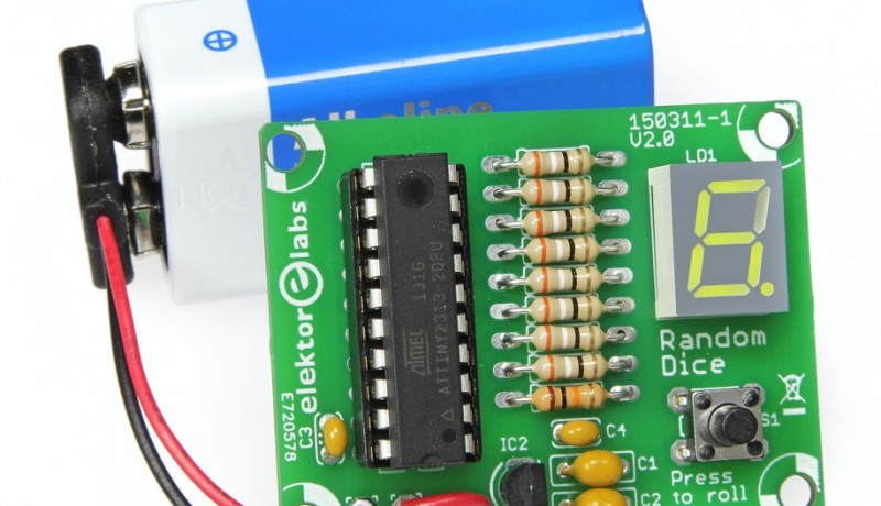 elektronischer Würfel Elektronik-Bausatz SMD mit Mikrocontroller ATtiny13 