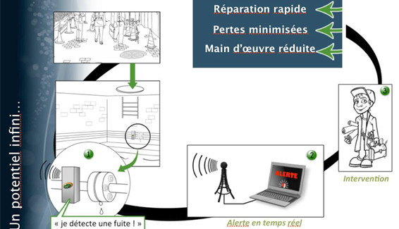 Module radio détecteur de fuites