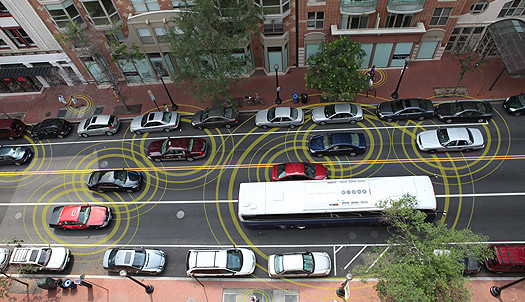 Communication entre véhicules et infrastructure routière