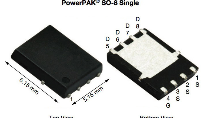 MOSFET de puissance SiRA20DP.
Illustration : Vishay.