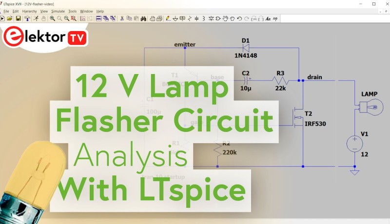 Analyse de circuit avec LTSpice : Clignotant pour lampe 12V
