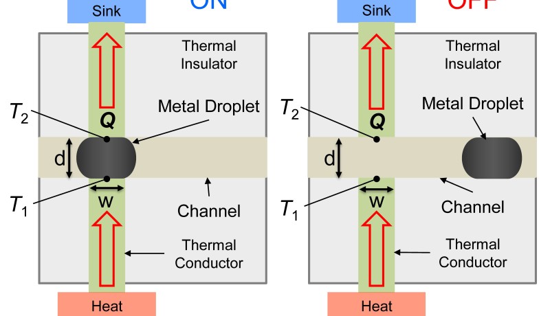 Commutateur thermique à métal liquide