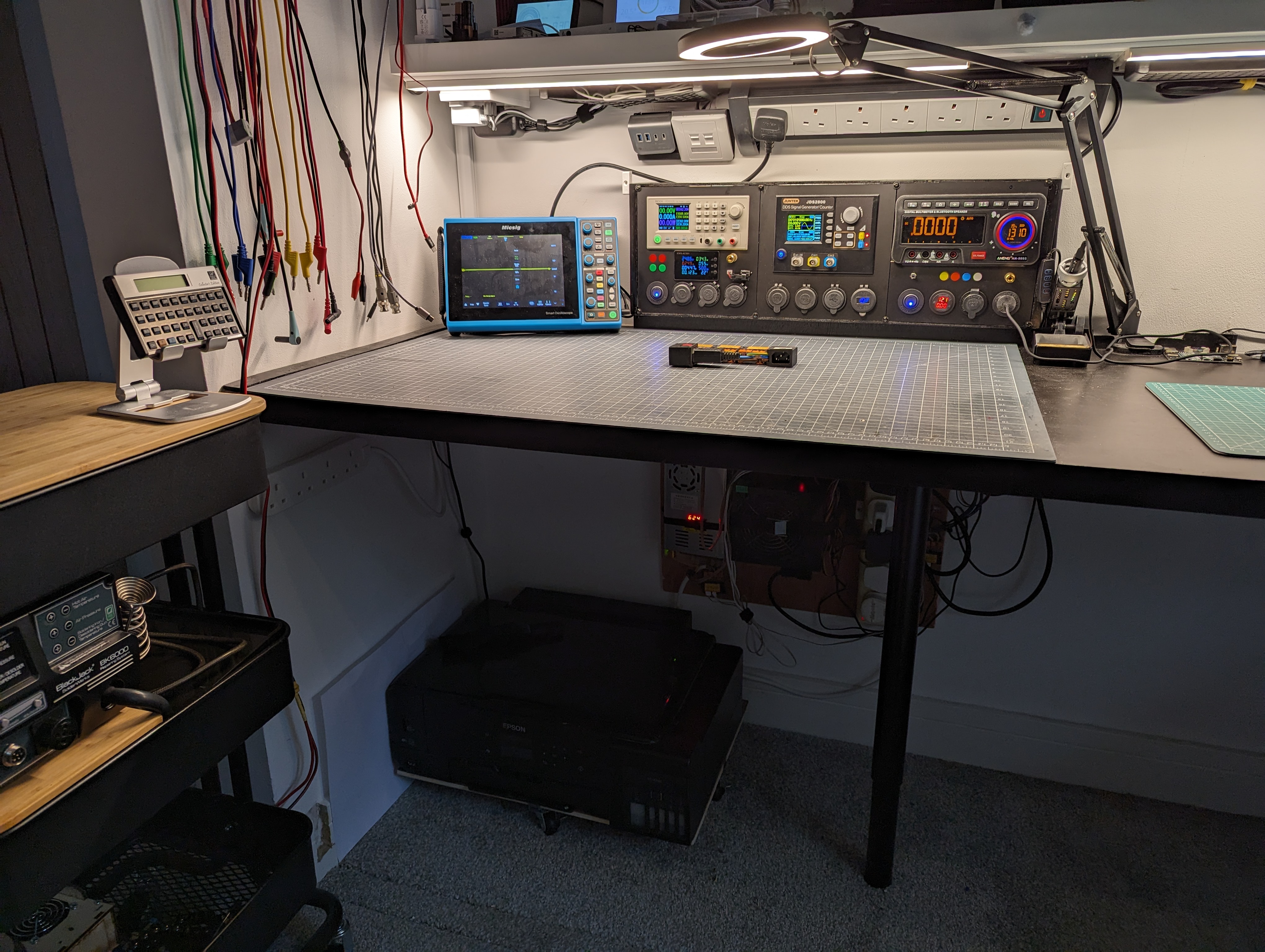Workspace for electronics.