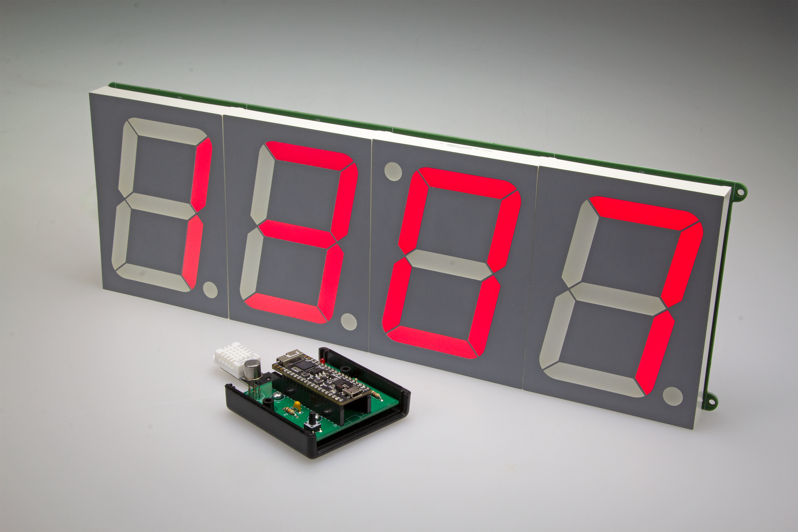 A Monster LED Clock with Wi-Fi and Temperature Display