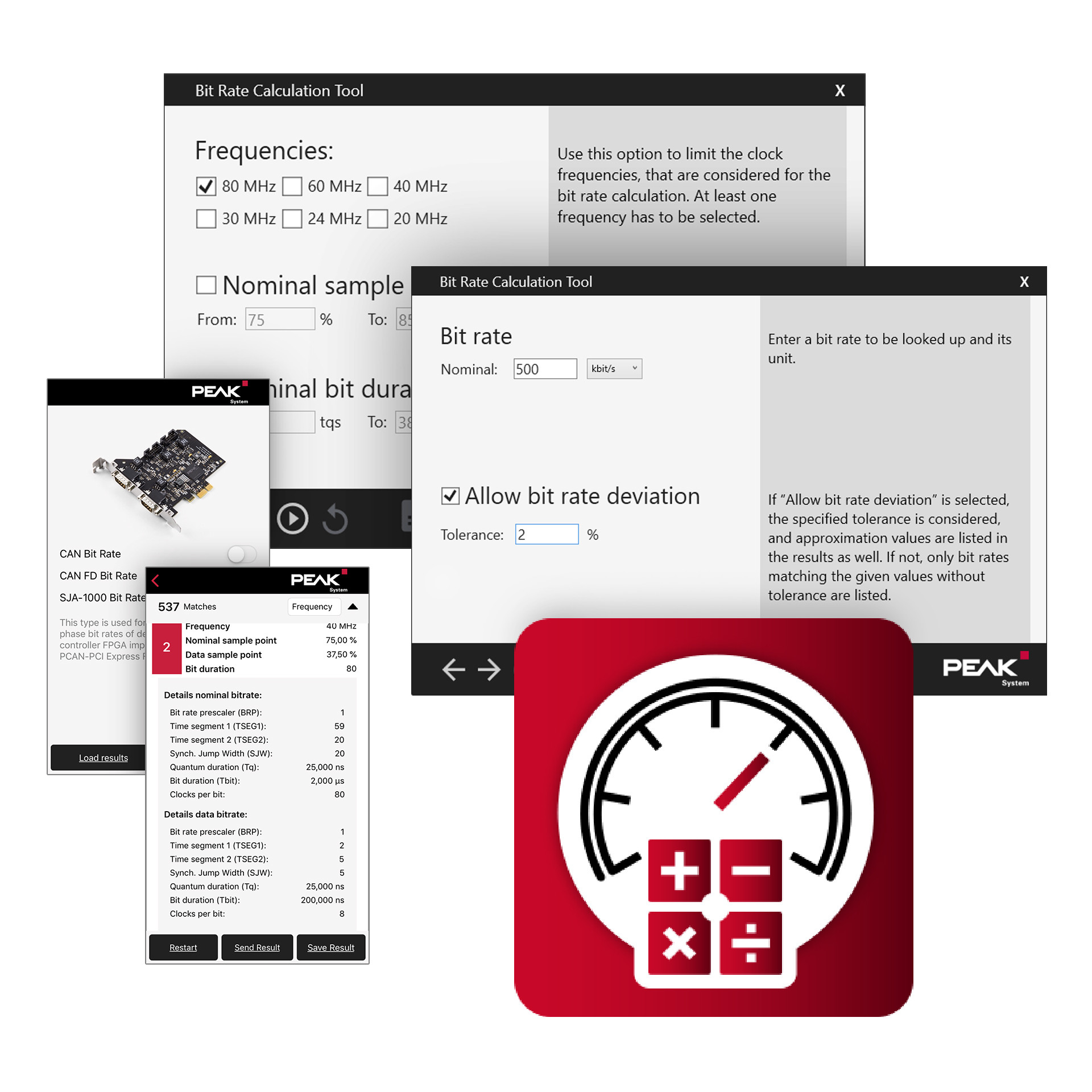 PEAK-System's Free App for Calculating Register values for CAN and CAN FD Controllers