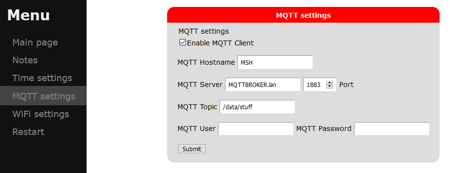 MQTT Sensor Hub