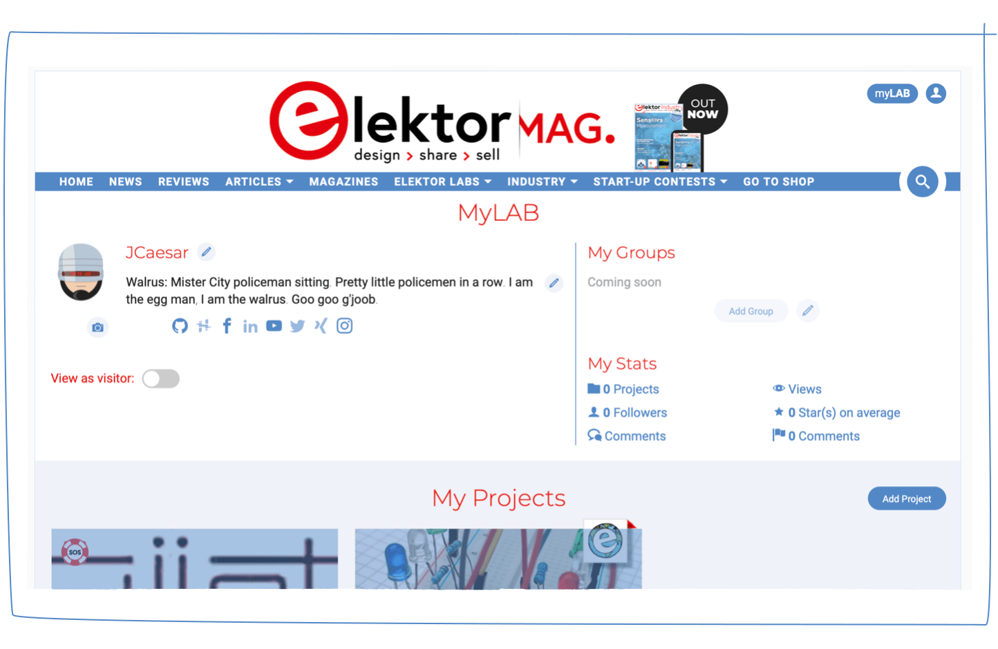 Your myLABS account - Elektor Labs