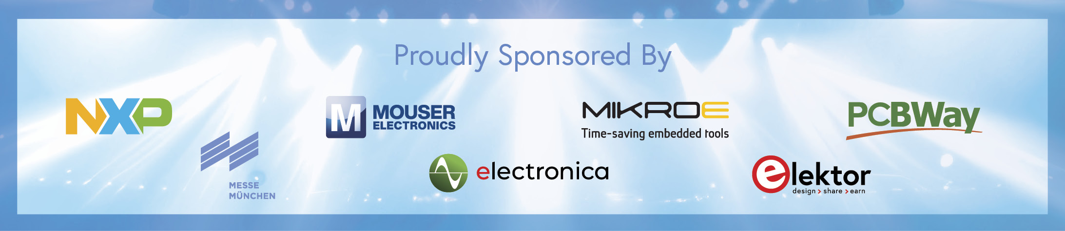 electronica fast forward sponsors: NXP, Mouser, PCBWay, MikroE