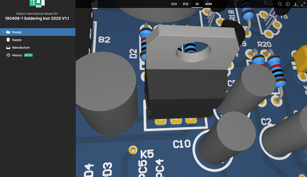 Cross-probing between schematic, PCB, 3D-view and BOM.