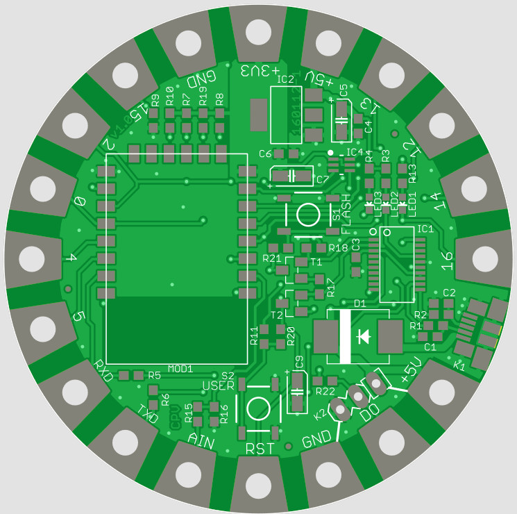 Wearbale project - top and bottom pcb