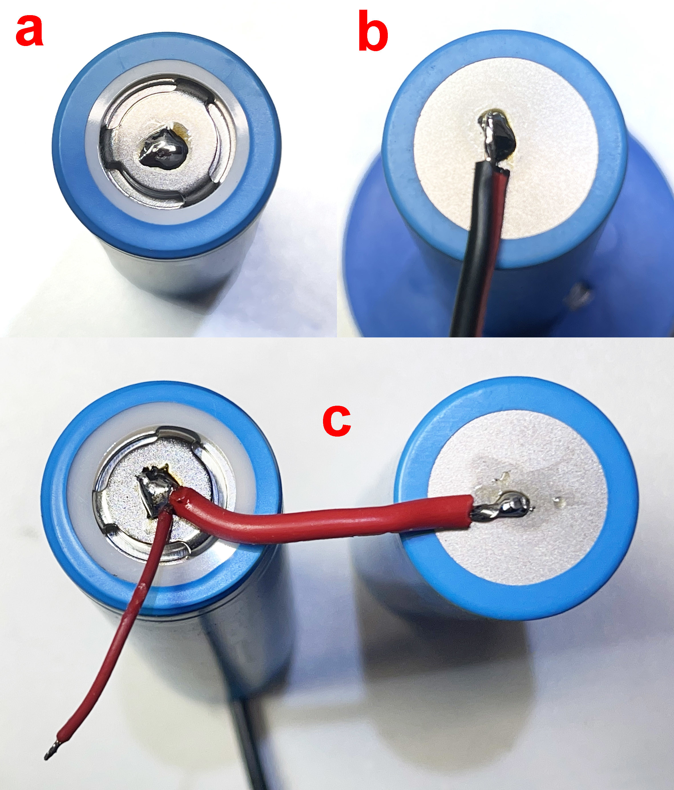 Battery contacts and solder