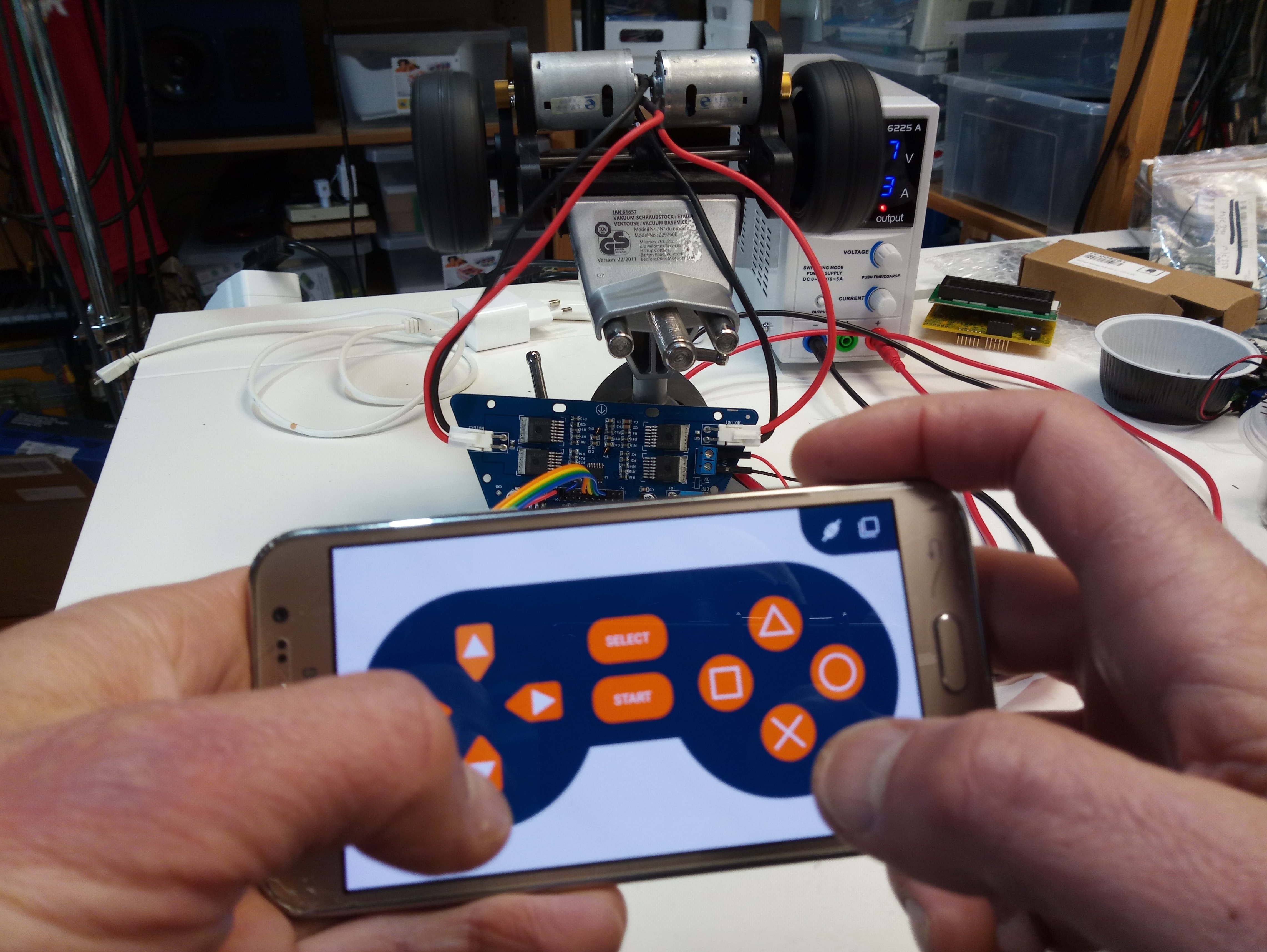 Dabble-based smartphone remote control. Autonomous Vehicle with 2D Lidar