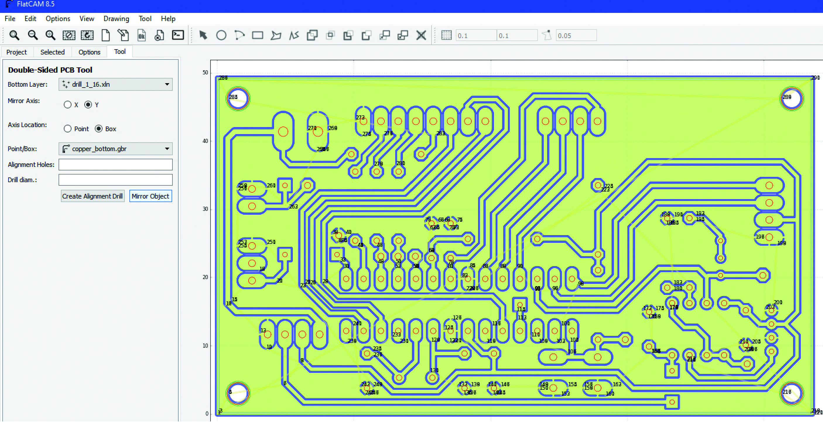 Alignment of PCB holes