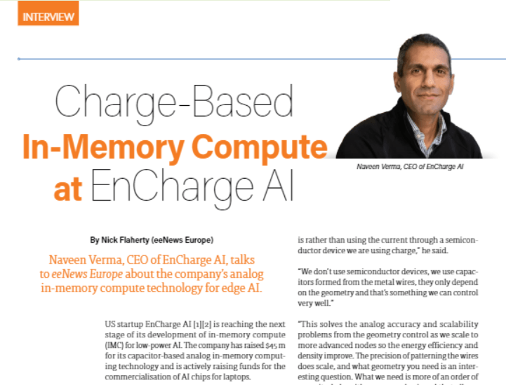 Ladungsbasiertes In-Memory Compute bei EnCharge AI