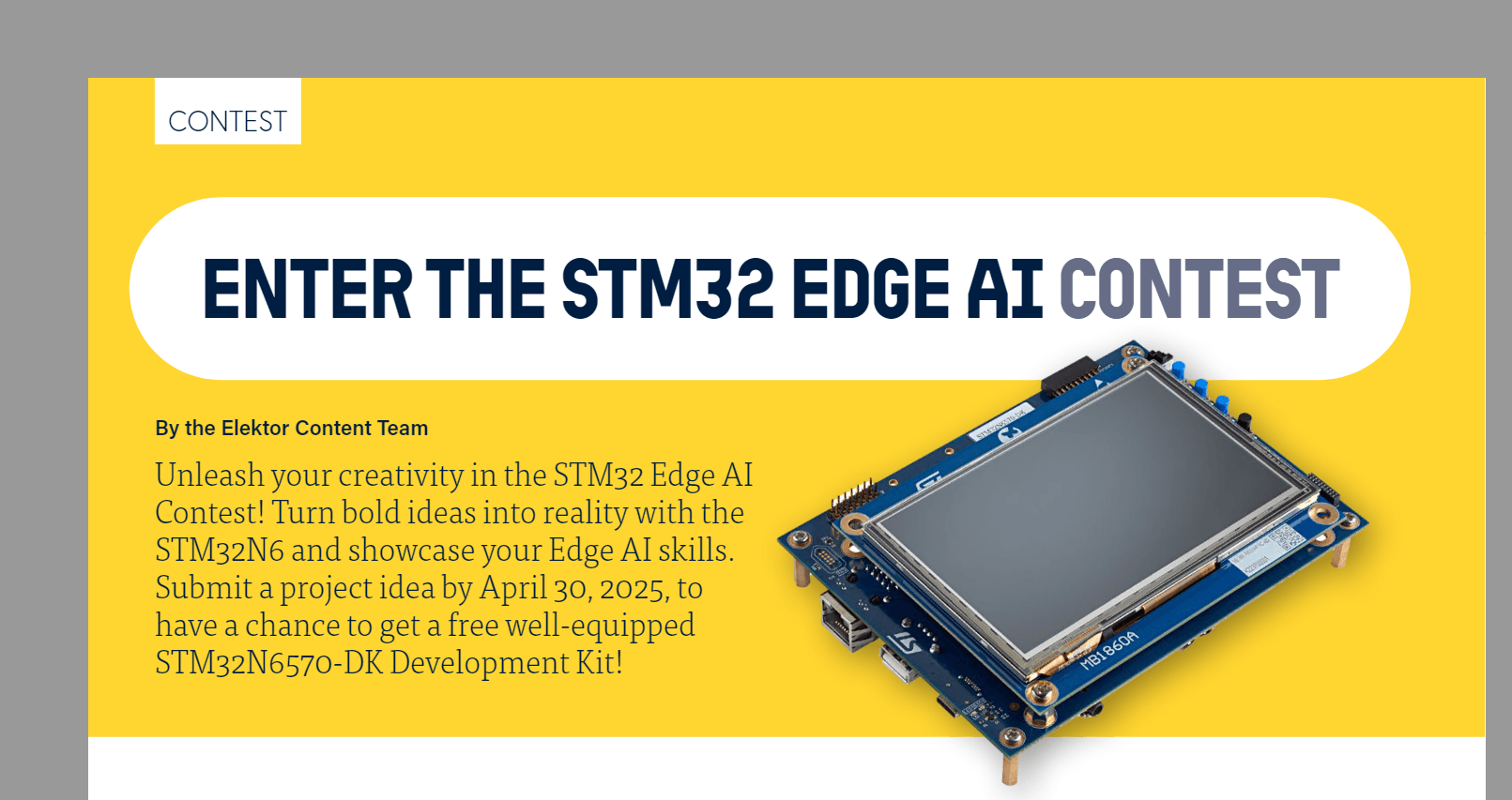 Nehmen Sie teil am STM32 Edge AI Contest!