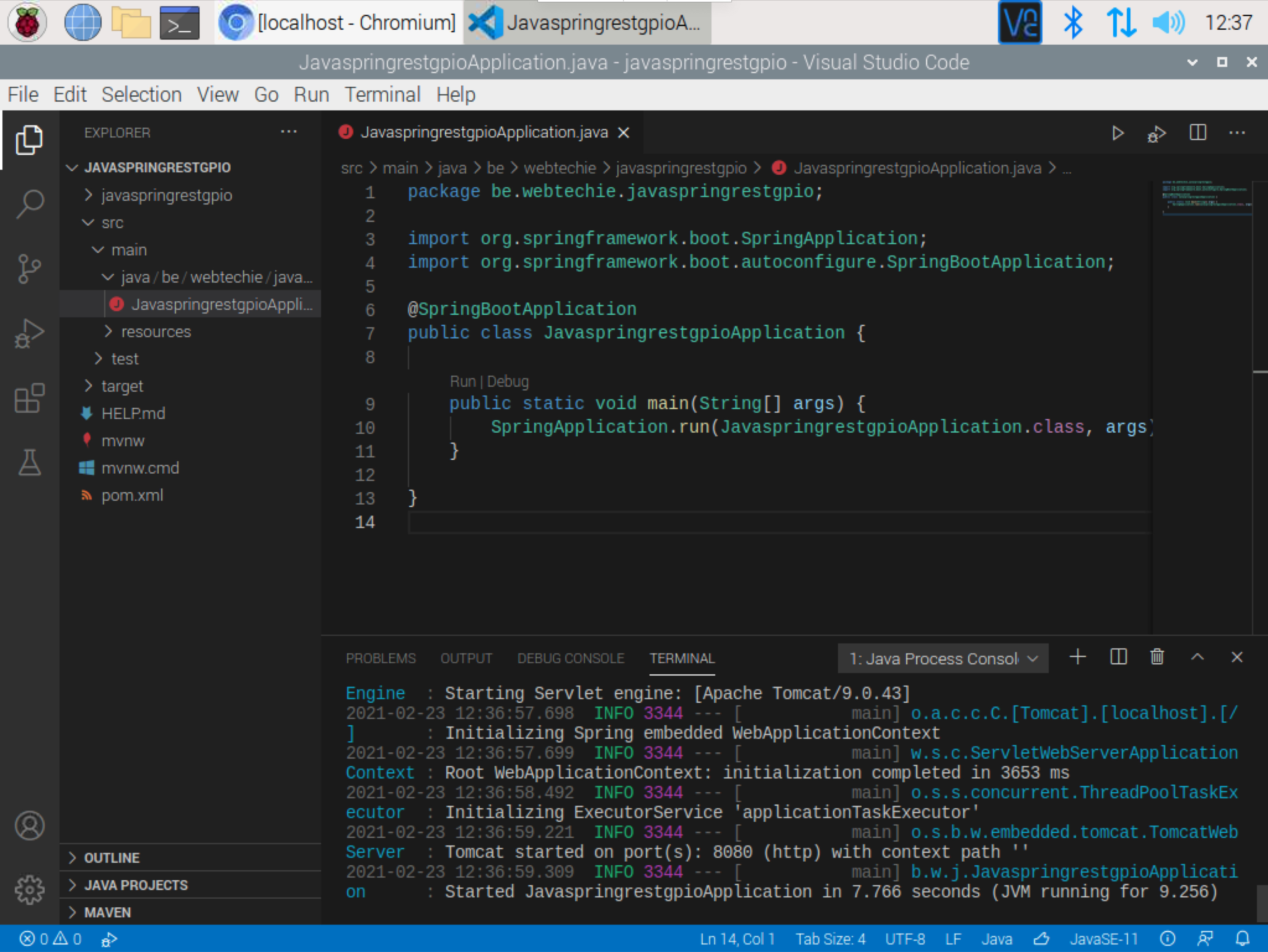 Project in  Visual Code Studio.