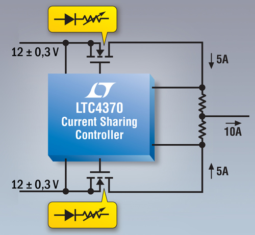 Ltc4370 схема включения. Backlight current Regulation пароль. Two Power Supplies in Parallel.