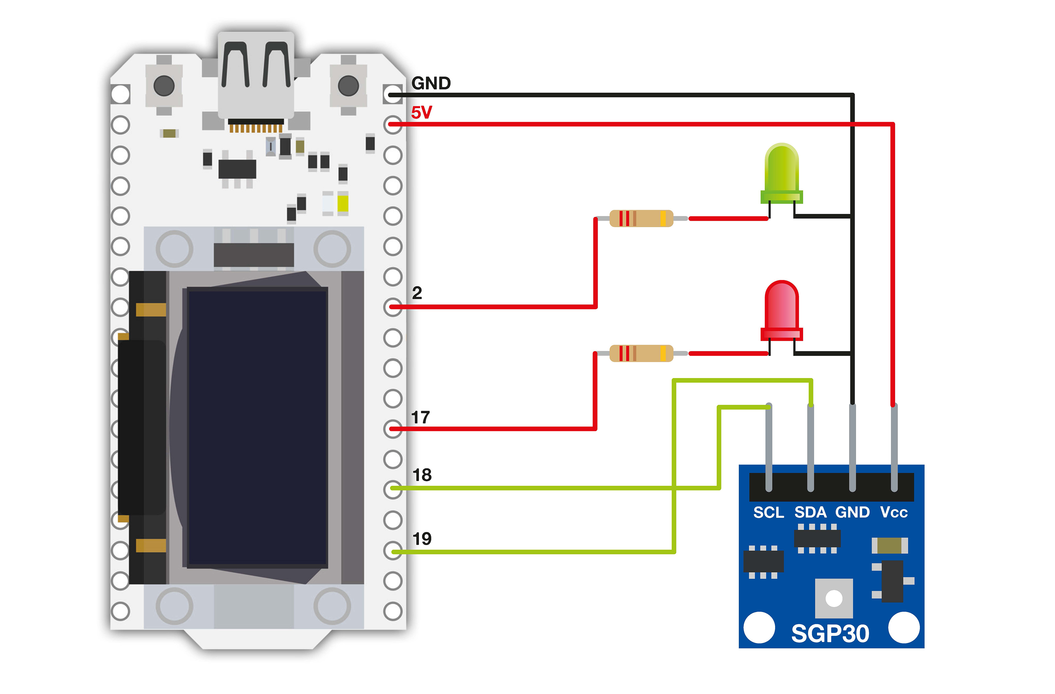 Diagram of air quality meter.