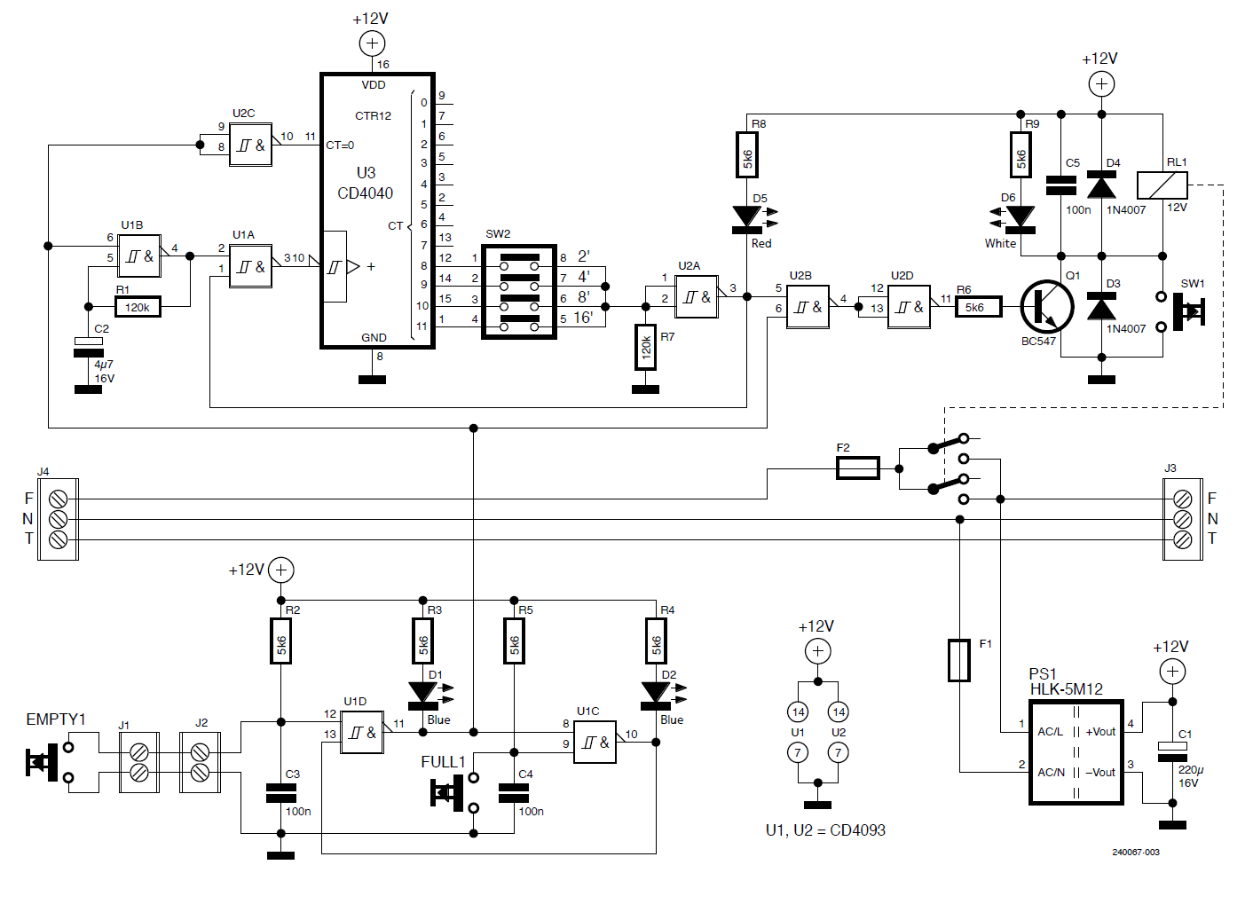 Figure 1: Schematic diagram of the water tank level controller..